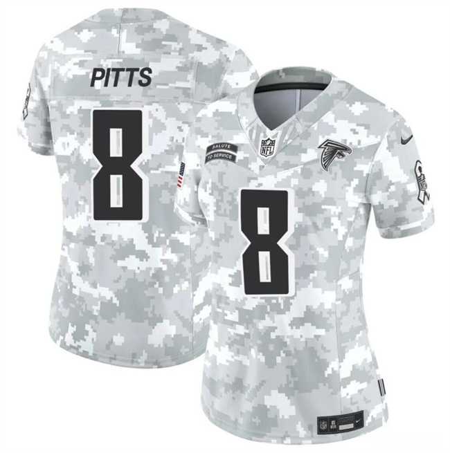 Women%27s Atlanta Falcons #8 Kyle Pitts 2024 F.U.S.E Arctic Camo Salute To Service Limited Stitched Jersey Dzhi